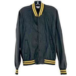 80s varsity jacket Chalk Line black gold blank 1980s vintage